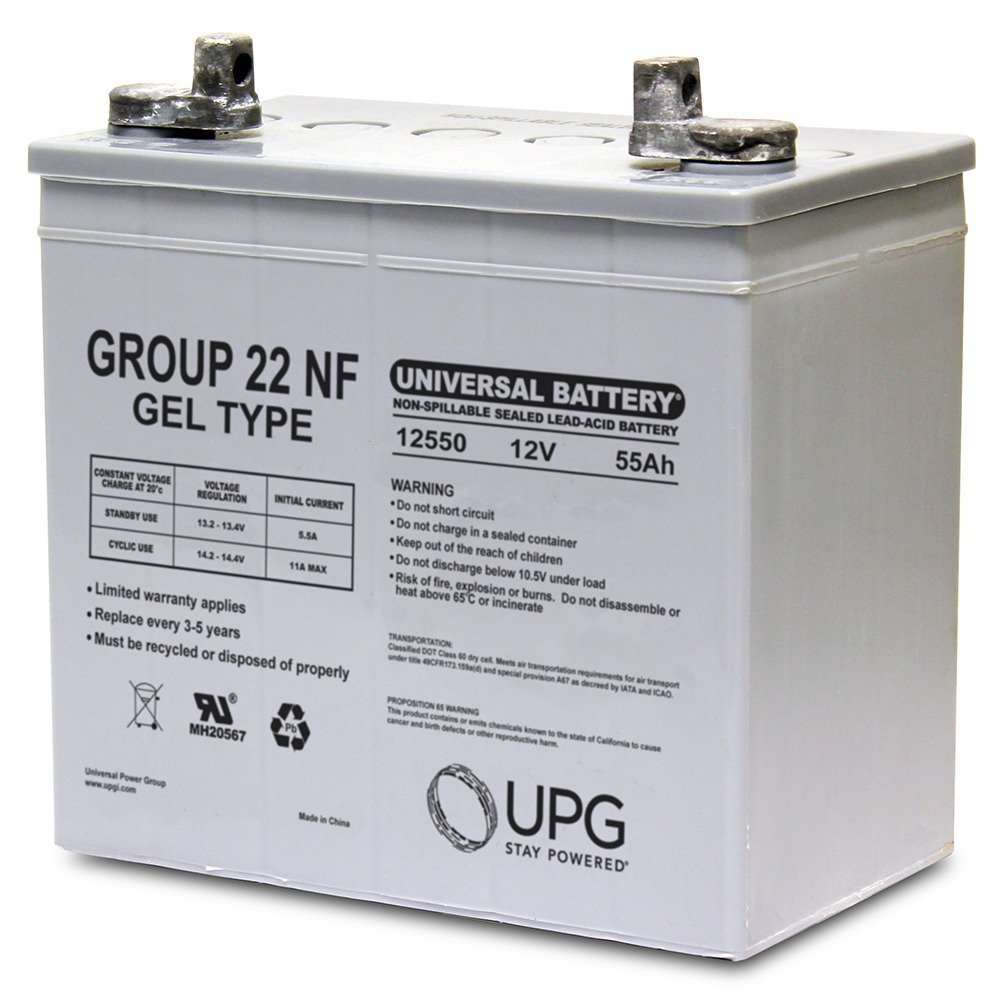 12V 55AH (Group 22NF) GEL Battery for Invacare Pronto M94, M91