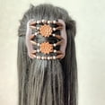 thumbnail image 4 of Extensiones de cabello humano con clip, color marrón medio, rubio caramelo mezclado, extensiones de cabello con clip #4/27, reflejos rubios, extensiones de cabello real con clip en cabello humano para, 4 of 5