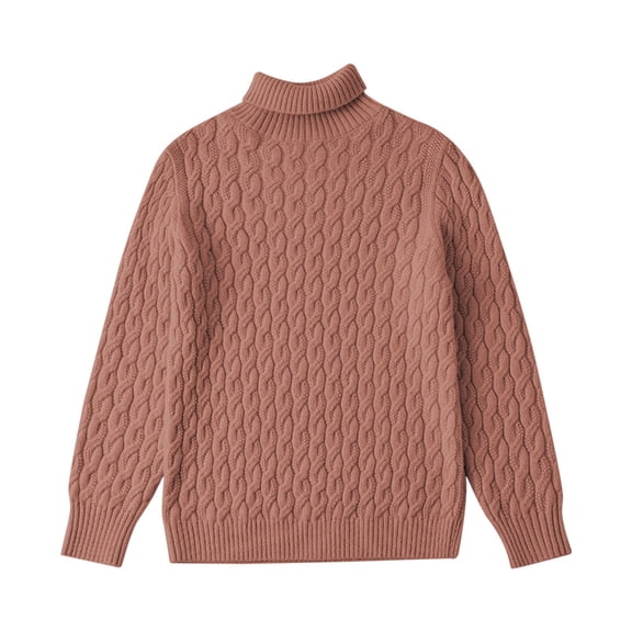 Mercatoo Cable Knit Turtleneck Sweater for Girls Long Sleeve Comfy Solid Pullover Shirt Kids Fall Winter Warm Soft Tops