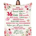 thumbnail image 1 of LHSHID Sweet 16 Gifts for Girls Throw Blanket Best 16th Birthday Gift Ideas Flannel Fleece Blanket 16th Birthday Decorations for Girls Daughter Niece Bestie Sister 30"x40", 1 of 7