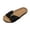 Black, variant on Rokment Womens Beach Woven Flat Slippers Sandals Bohemian Summer Fashion Casual Bow Buckles Cork Footbed Orthopedic Dress Slip on for Vacation Comfortable Walking Black Size 6