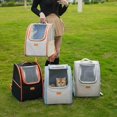 thumbnail image 1 of Cat Pet Puppies Backpack Transparent Window Collapsible Outdoor Travel Small White, 1 of 1