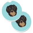 thumbnail image 1 of "Caroline's Treasures Checkerboard Blue Longhair black & Tan Dachshund Juego de 2 posavasos para coche BB1151CARC, 2.56, Multicolor" Caroline's Treasures BB1151CARC, 1 of 1