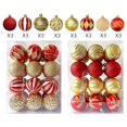 thumbnail image 2 of Fmbmuo 6cm Christmas Baubles Set Electroplated Plastic Balls Hand-Painted Xmas Tree Hanging Pendants for Holiday Party Decor 24pcs Christmas Decor,Multicolor, 2 of 5