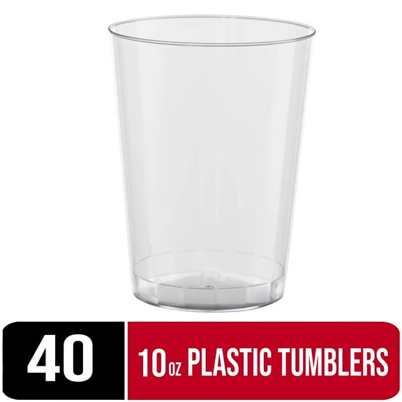 Crown Display 10 oz. Clear Plastic Tumblers - 40 Ct.