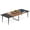 Brown Black, variant on Fnova 94.48" Conference Table with Cable Grommets, Large Boat-Shaped Meeting Room Table with Sturdy Metal Legs, Multi-Purpose Executive Desk for Office, Boardroom & Collaborative Workspaces