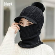 Sinhoon Winter One Piece Scarf and Mask Set for Women,Thick Warm Slouchy Knitted Hat Thick Skull Ski Cap