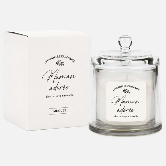 Linen Chest Bell Jar Scented Candle « Maman adorée »