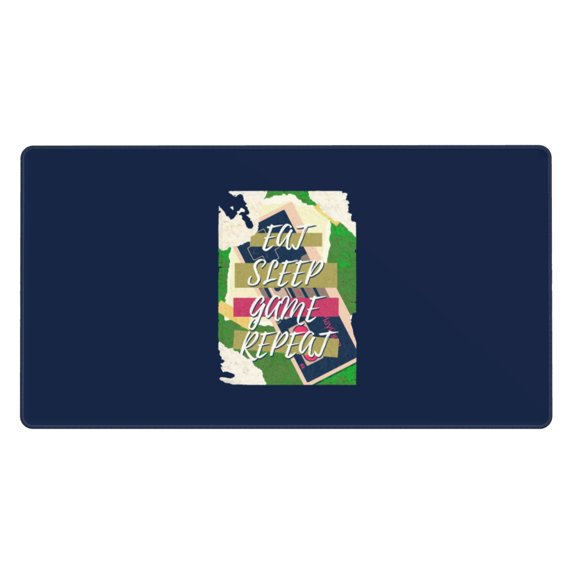Large Mouse Pad, Abstract Eat Sleep Game Repeat Poster Non-Slip Waterproof Rubber Keyboard Office Desk Pads Mousepad, 29.5 x 15.8 inches 3mm Thick