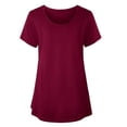 thumbnail image 6 of RongHuan Women's Maternity Shirts Short Sleeve Split Hem Pregnancy Tops Comfy Crew Neck T Shirt, 6 of 8