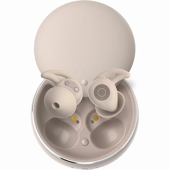 Sleep Earbuds, Bluetooth Sleep Headphones with Noise Reduction, Soft Fit for Side Sleeper, 4.5hr Single Play, 28hr with Case, 0.1oz, 0.35in Thick, Off-White