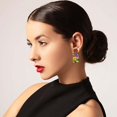thumbnail image 4 of Dsscvnef Border Mother's Day Mom Gift Translucent Glass Texture Colorful Floral Art Retro Ethnic Style Earrings, 4 of 6