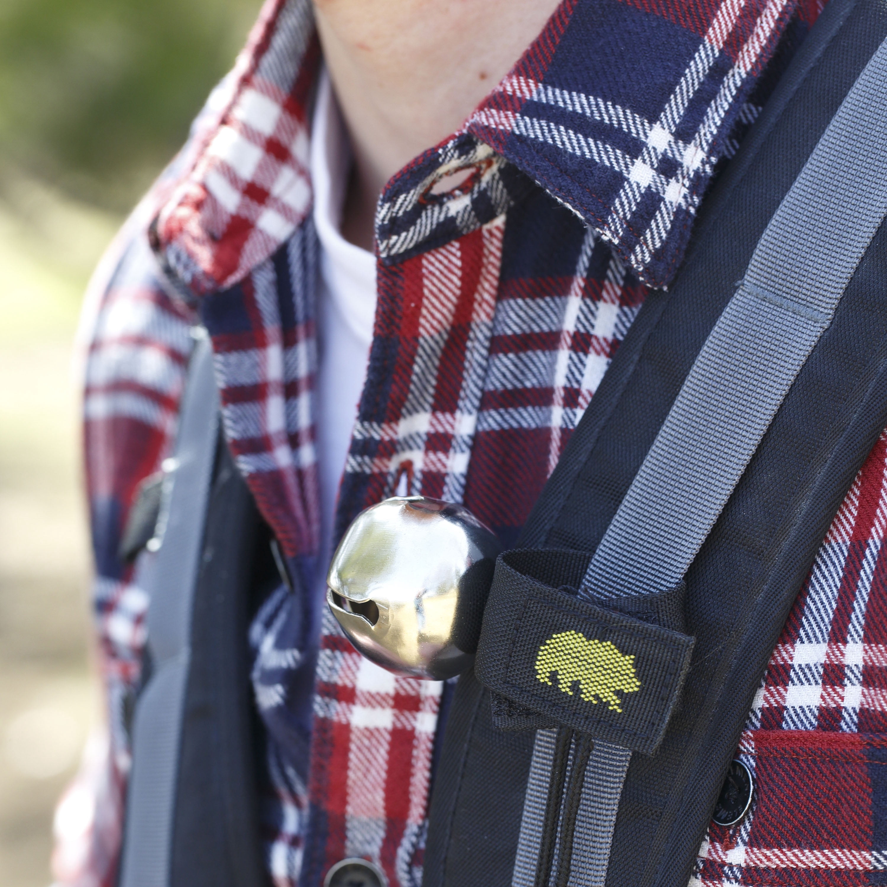 Coghlan's  Bear Bell with Magnetic Silencer, Silver, With Velcro Strap, For Hiking, Backpacking, Camping