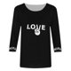 thumbnail image 3 of TaTaai Women's Valentine "Love"- Print 3/4 Sleeve Round Neck Loose T-Shirt, Valentine's Day Gift, Casual Daily Home Work Top Gift, 3 of 6
