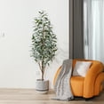 thumbnail image 3 of 6FT Artificial Eucalyptus Plants with White Velve Leaves and Natural Trunk, 3 of 8