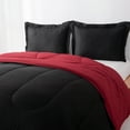thumbnail image 2 of Shatex 3 Pieces Down Alternative Comforter Sets with 2 Pillow Shams - Ultra Soft Hypoallergenic Plush Microfiber Fill - Black and Burgundy, King, 2 of 5
