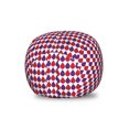 thumbnail image 1 of Purple Storage Toy Bag Chair, Water Tear Drop Droplet Raindrop Looking Geometrical Retro Polka Dots Spots, Stuffed Animal Organizer Washable Bag, Large Size, Quartz Red White, by Ambesonne, 1 of 3