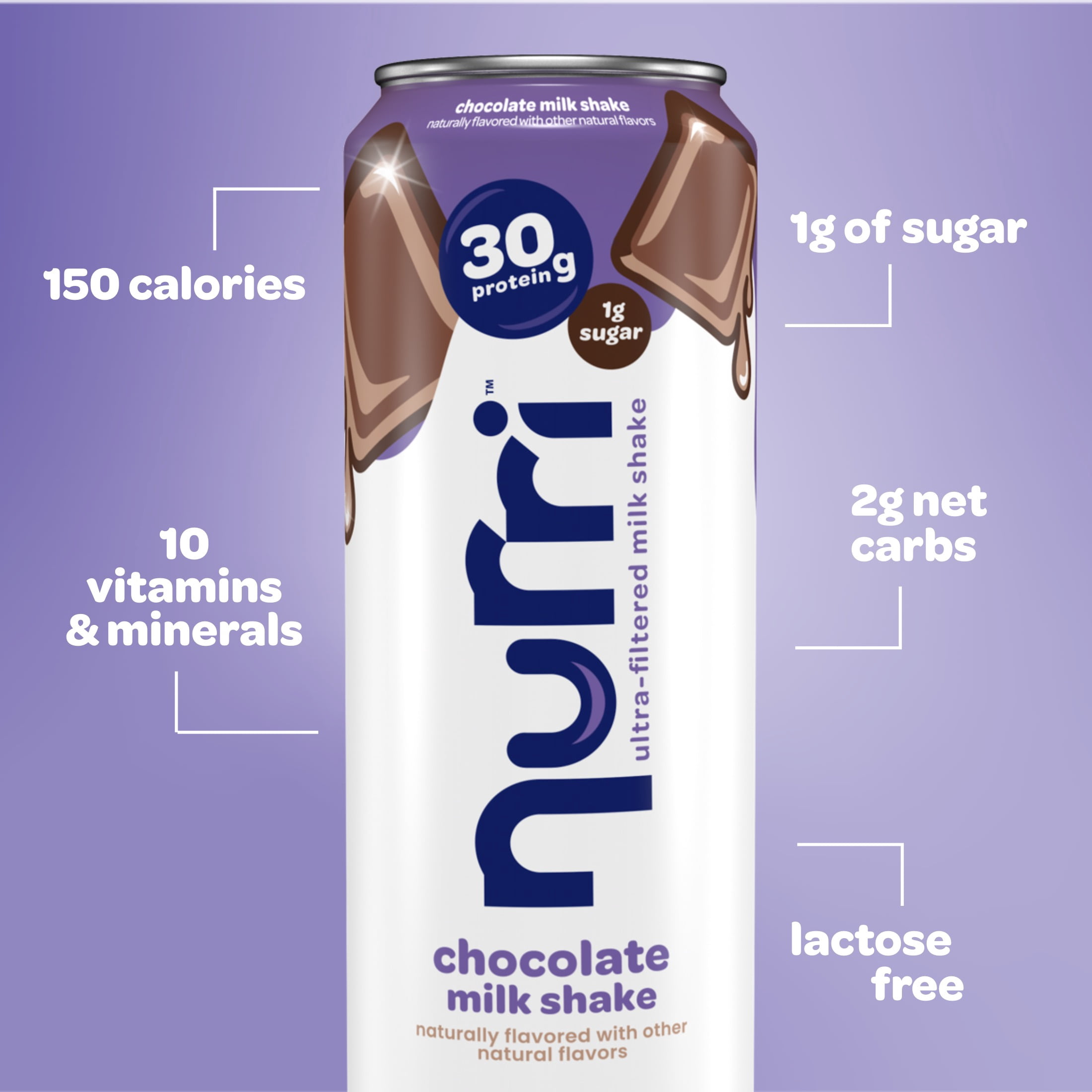 Nurri Ultra-Filtered Milkshake, 30g of Protein, Chocolate, 11 fl oz Can