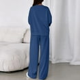 thumbnail image 4 of Sets for Women 2 Piece Lounge Sets Long Sleeve Sweatshirt and Pants Cozy Loungewear with Pockets Blue 2XL, 4 of 5
