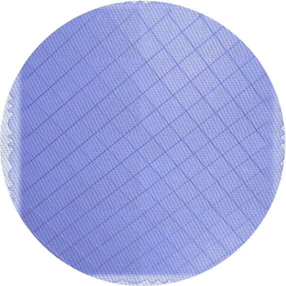 Ahgly Company Machine Washable Indoor Square Transitional Light Slate Blue Area Rugs, 3' Square