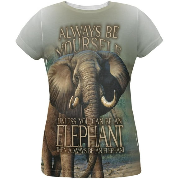 Always Be Yourself Unless Elephant All Over Womens T Shirt Multi MD