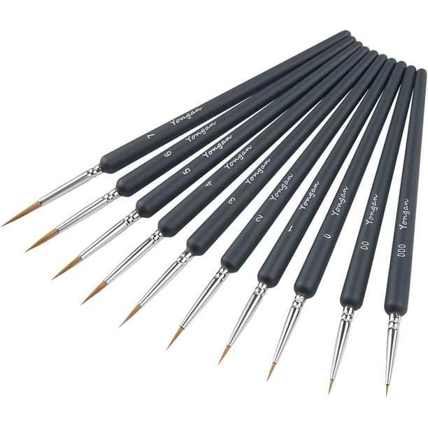 10 pcs Paint BrushesVarious Sizes Watercolor Paint Brushes Fine Detail
