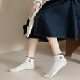 thumbnail image 5 of Womens Socks Ruffle Ankle Striped Bows Argyl Plaid Dots White Cotton Sock Crew, 5 of 9