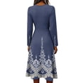 thumbnail image 2 of Women's Summer Maxi Dresses Long Sleeve V Neck Wrap Crossover Wedding Dresses Elegant Formal Floral a Line Dress, 2 of 2