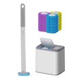 thumbnail image 1 of Disposable toilet brush set with replaceable cleaning heads Practical Bathroom Cleaning Brush Daily Household Chores Simplifier, 1 of 5