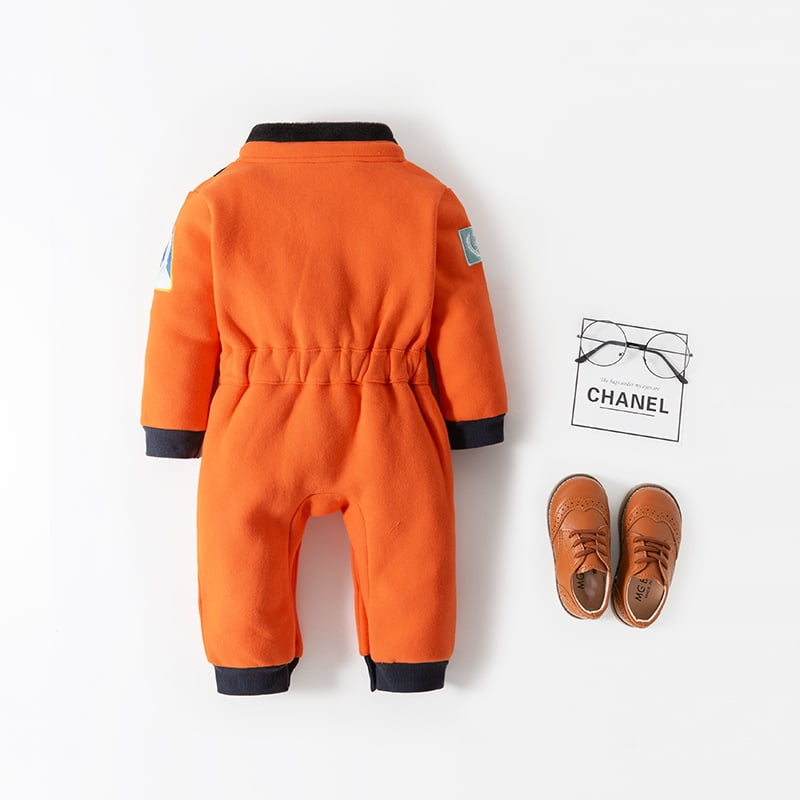 mengsel Sijpelen journalist Bilo Baby Toddler Boy Orange Astronaut Fleece Costume Jumpsuit (18-24  months/90) - Walmart.com
