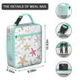 thumbnail image 2 of Leakproof Insulated Lunch Bag with Mesh Side Pocket, Hands-Free Buckle Handle, Featuring Starfish, Beach, Seashells, Coral & Tropical Marine Creatures for Outdoor & Work, 2 of 6