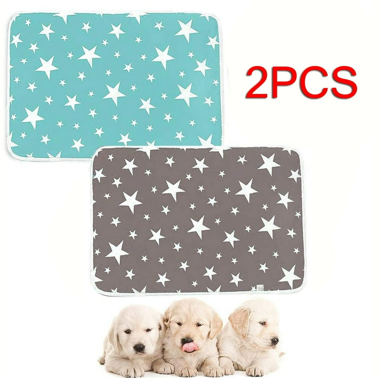2PCS Reusable Puppy Training Pads Washable Dog Pet Training Pee Pads Super Absorbency Puppy Rabbit Wee Whelping Pad for Indoor Outdoor Car Travel