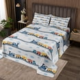 thumbnail image 2 of Erosebridal Teens Steam Engine Coverlet Set King, Cartoon Railway Train Bedding Set, Transportation Decor, 2 of 5