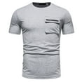 thumbnail image 2 of WAENQINLA Mens T Shirt Casual Short Sleeve Shirts Stylish Crew Neck Basic Tees with Front Pocket Zipper Athletic T Shirts, 2 of 4