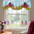 thumbnail image 2 of Independence Day Tie Up Valances Curtain, Adjustable Kitchen U.S. Flag Themed Red Farmhouse Sunflower Valances for Windows Decor, Rod Pocket Short Curtains Set for Bedroom/Bathroom, 42"x12", 2 of 9