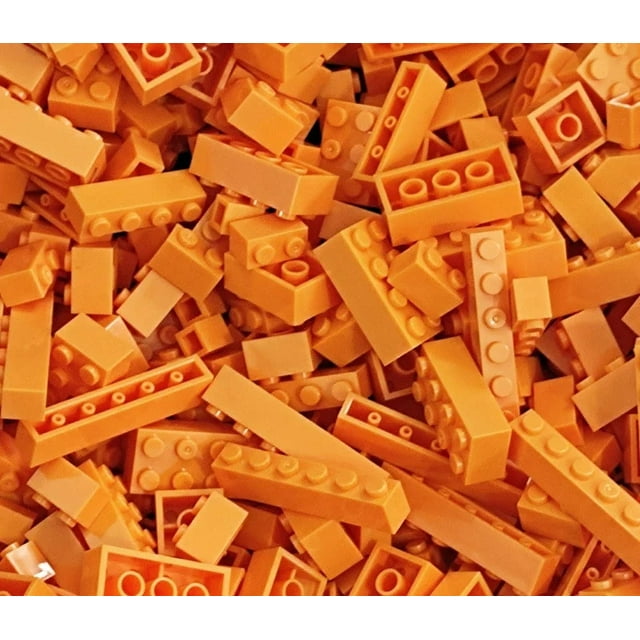 120Pcs Building Blocks Bulk Lot Pack Sorted By Color Bricks Block Plate Toys Small Particles Bulk Compatible Legoeds DIY Kit,orange,250g-bag