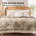 thumbnail image 2 of EVERGRACE Luxurious Soft Faux Rabbit Fur Throw Blanket, Cozy Fuzzy Plush Warm Throws for Couch Bed Sofa Chair Home Decor, Ruched Bubble Fluffy Blanket with Reversible Velvet, 60" x 80", Beige, 2 of 8