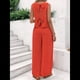 thumbnail image 5 of Conjuntos de 2 Piezas para Mujer, Chaleco, Cuello Redondo, Sin Mangas, Conjuntos Casuales, Pantalones de Pierna , Trajes. Color Naranja M, 5 of 8
