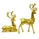 thumbnail image 5 of Estatua de ciervo geométrica de 2 piezas, colección de figuritas de animales, detalles vívidos, escultura de resina, adorno de escritorio para porche, Oro, 5 of 9
