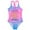 Pink, variant on Shadoumai Girls Swimsuit One Piece Size 6 Cutout Waist Tankini with Shorts Quick Drying Crossback Floral Print Girl Bathing Suit Swimwear with Cover Up Beach Skirt Stripe Double Straps
