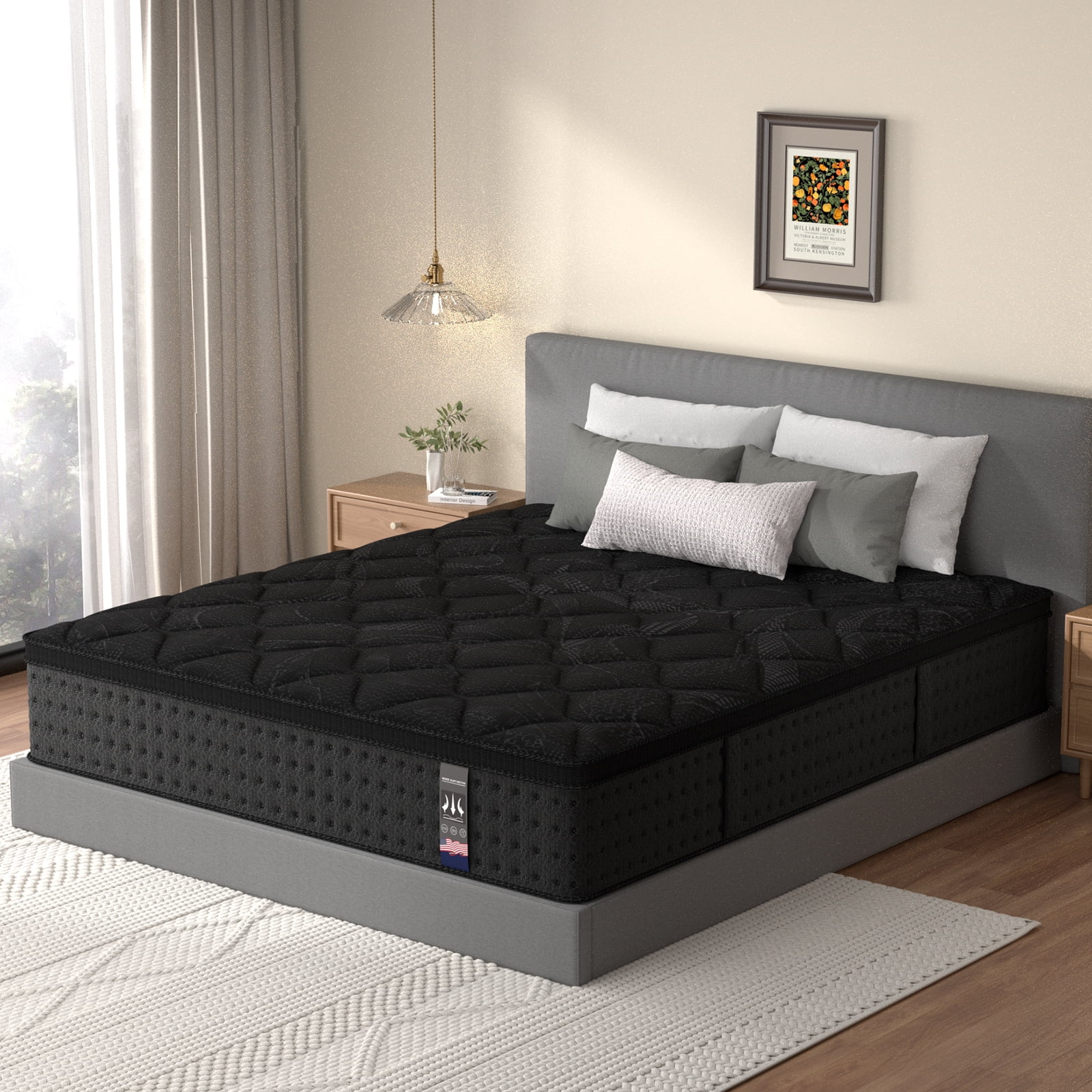 KOW 14-inch Hybrid Gel Memory Foam King Size Mattress in a Box, Medium Firmness, Cooling & Comfort