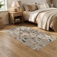 thumbnail image 2 of ODIKA 5'x7' Washable Area Rug Non-Slip, Low Pile, Stain Resistant Abstract Vintage Mosaic Beige That Couch Bohemian Boho Neutral Cream Playful for Guest Room, Lounge, Apartment, 2 of 7