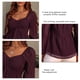 thumbnail image 2 of Tops Con Cuello En V Para Mujer, Blusa De Manga Larga De Material De Gasa Con Estampado De Puntos Elásticos Encantadores Para Vacaciones En La Oficina, 2 of 6