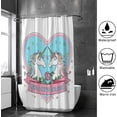thumbnail image 4 of Coolnut Bath Shower Curtain Liners 72"x72", Heart Shape Frame with Two Unicorns Polyester Waterproof with 12 Curtain Hooks Bathroom Accessories Decoration, 4 of 6