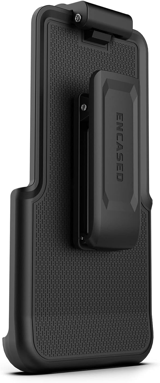 Encased Thin Armor Designed for iPhone 15 Belt Clip Case, Slim Fit Phone Case with Holster (Black)