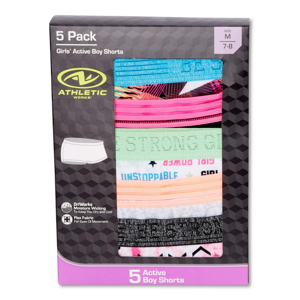Athletic Works Athletic Works Girls 416 Active Boyshort Underwear, 5
