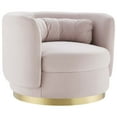 thumbnail image 2 of Modway Relish Performance Velvet Swivel Chair in Gold Pink, 2 of 7