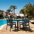 thumbnail image 4 of Pemberly Row Contemporary 5 Piece Square Resin Patio Dining Set in Dark Gray, 4 of 4