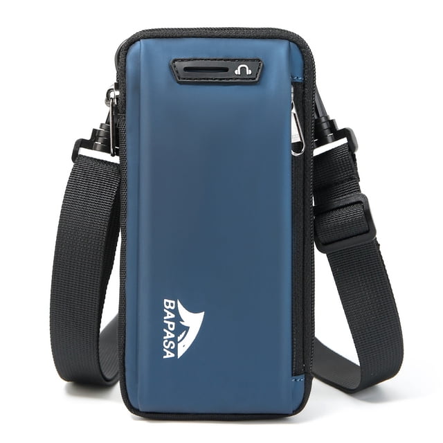 Sac Banane Polyvalent pour Hommes en Polyester PU Bleu, Style Bandoulière, pour la Course et les Voyages, Sangle Ajustable Incluse