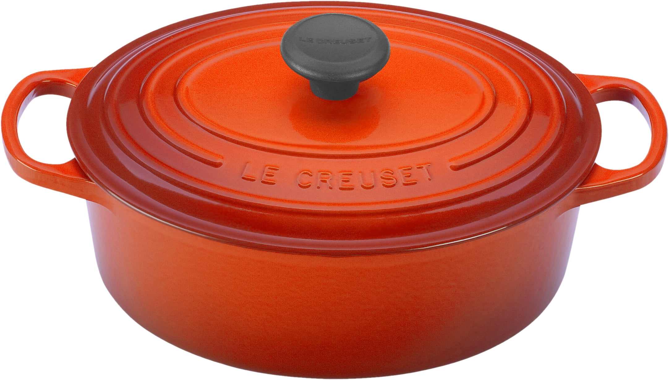 Le Creuset Signature Flame Enameled Cast Iron Oval French Oven, 1 Quart